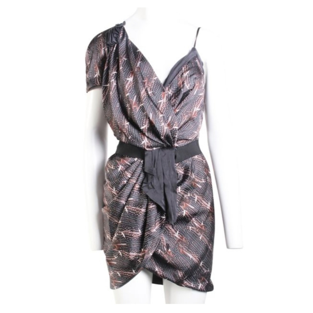 Isabel Marant One Shoulder Silk Dress - Picture 2 of 12